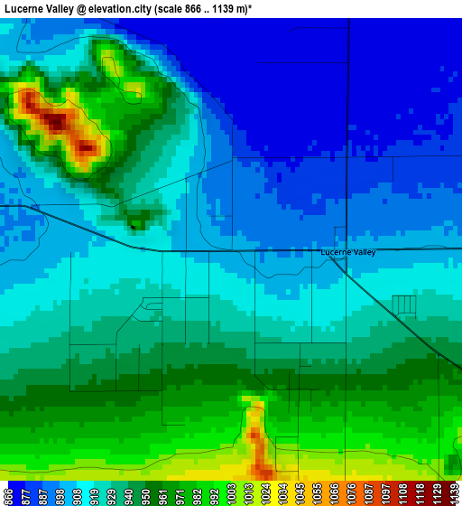 Lucerne Valley elevation map