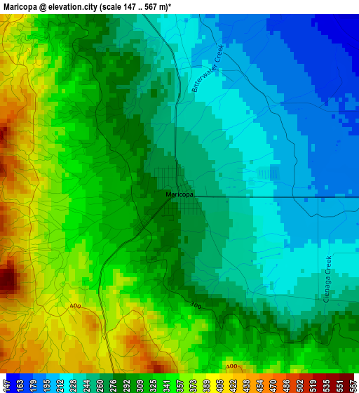 Maricopa elevation map