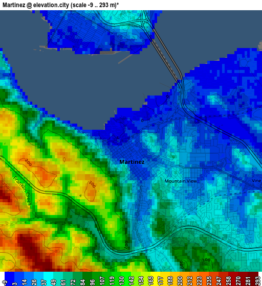 Martinez elevation map