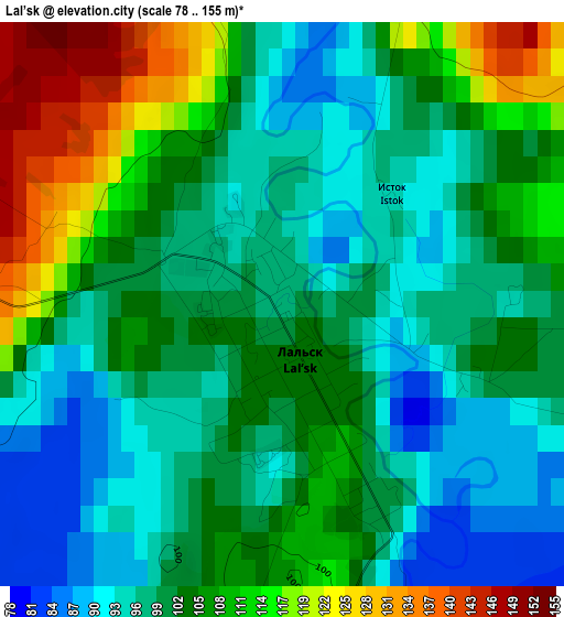 Lal’sk elevation map