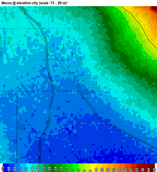 Mecca elevation map