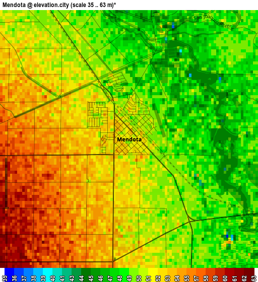 Mendota elevation map