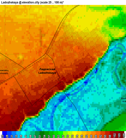 Ladozhskaya elevation map