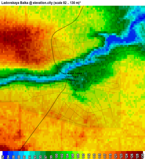 Ladovskaya Balka elevation map