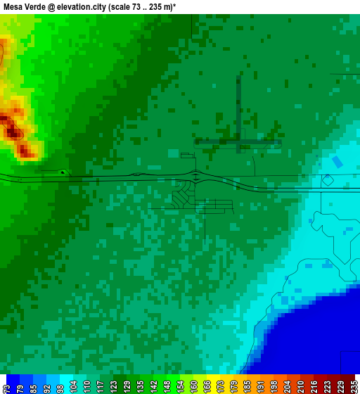 Mesa Verde elevation map