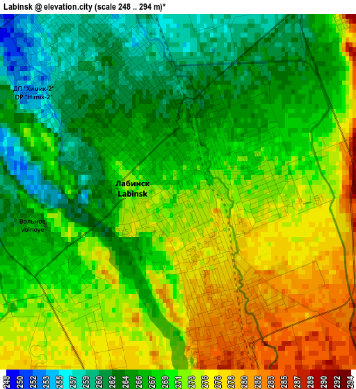 Labinsk elevation map