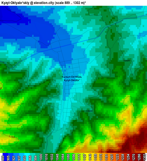 Kyzyl-Oktyabr’skiy elevation map