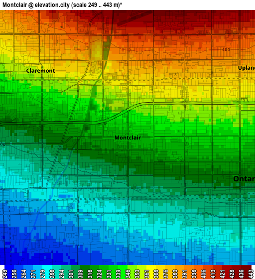 Montclair elevation map