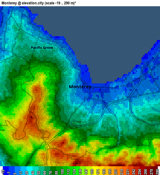 Monterey elevation map