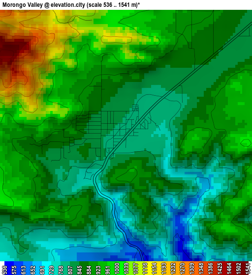 Morongo Valley elevation map