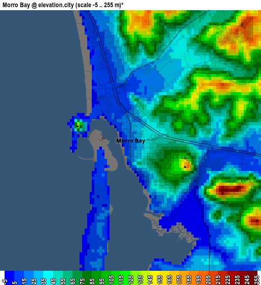 Morro Bay elevation map