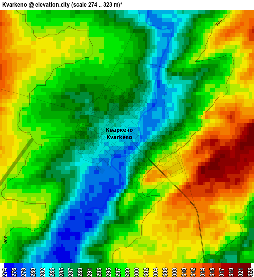 Kvarkeno elevation map