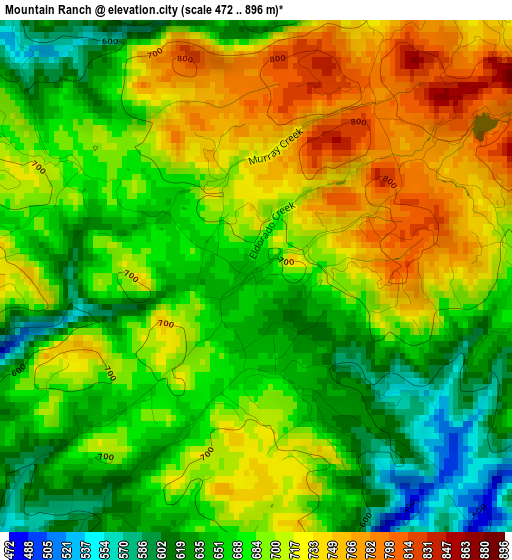 Mountain Ranch elevation map