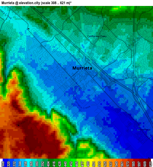 Murrieta elevation map