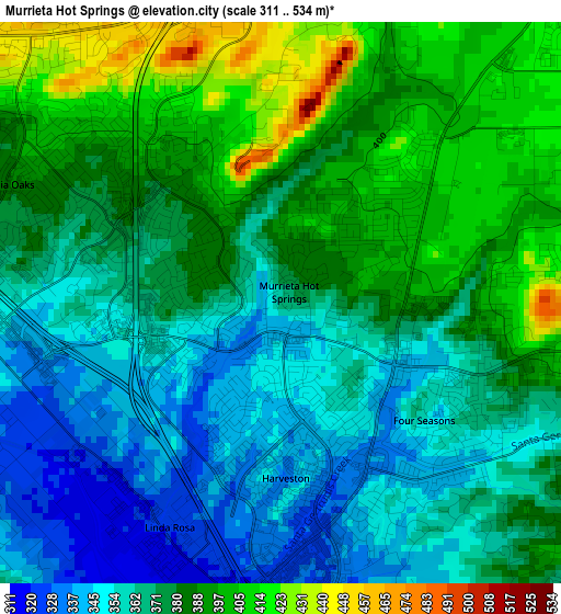 Murrieta Hot Springs elevation map