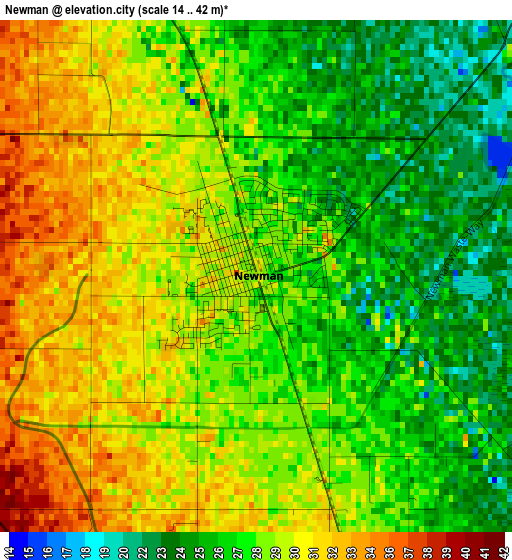 Newman elevation map