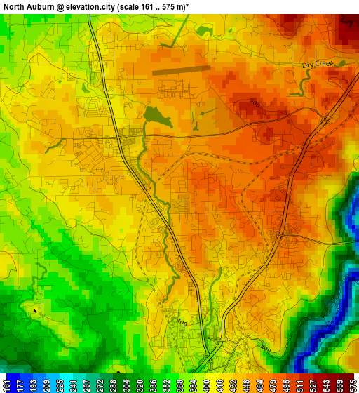 North Auburn elevation map