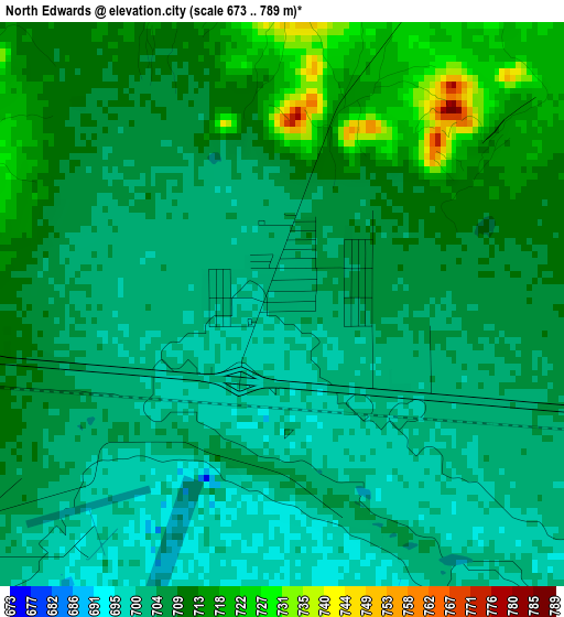 North Edwards elevation map