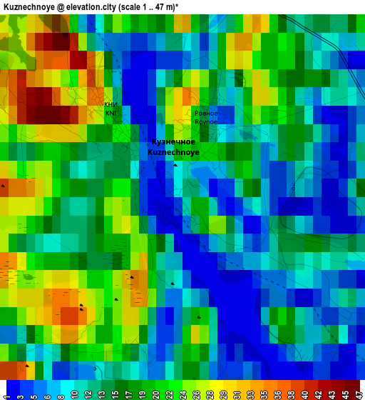 Kuznechnoye elevation map