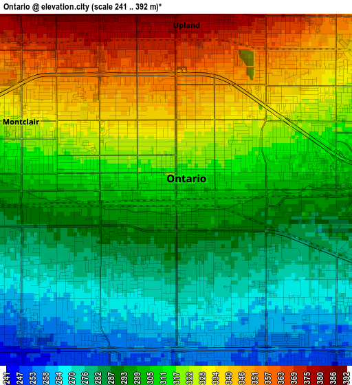 Ontario elevation map