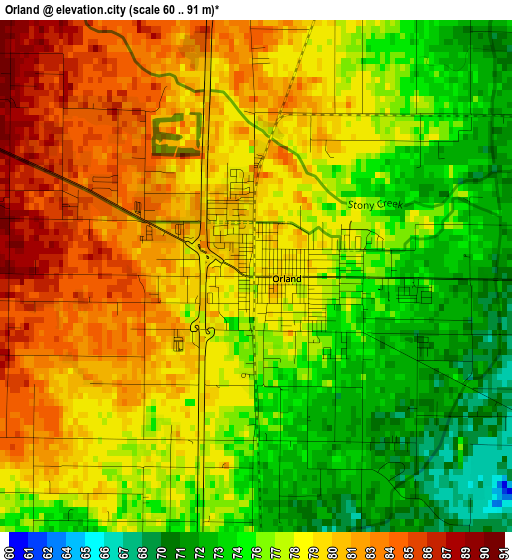 Orland elevation map