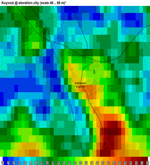 Kuyvozi elevation map