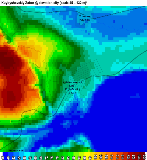 Kuybyshevskiy Zaton elevation map