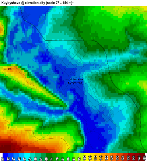 Kuybyshevo elevation map