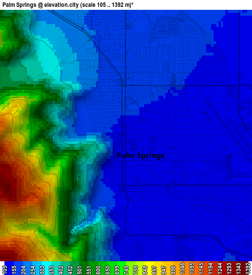 Palm Springs elevation map