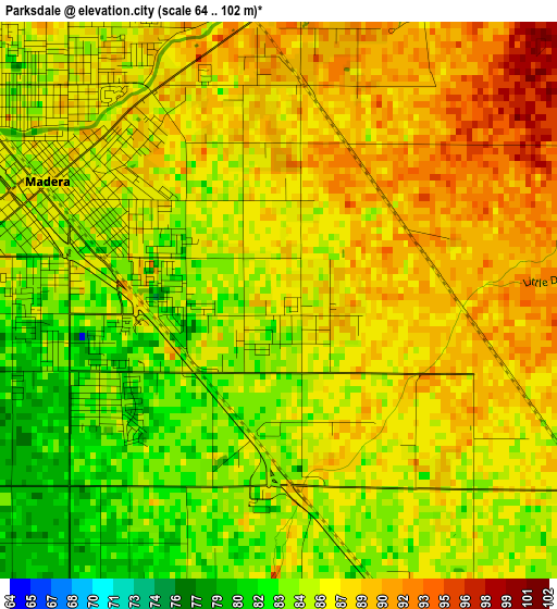 Parksdale elevation map