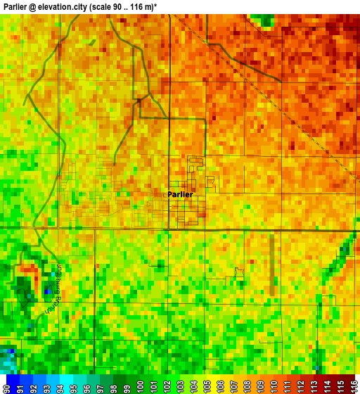 Parlier elevation map