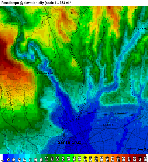 Pasatiempo elevation map