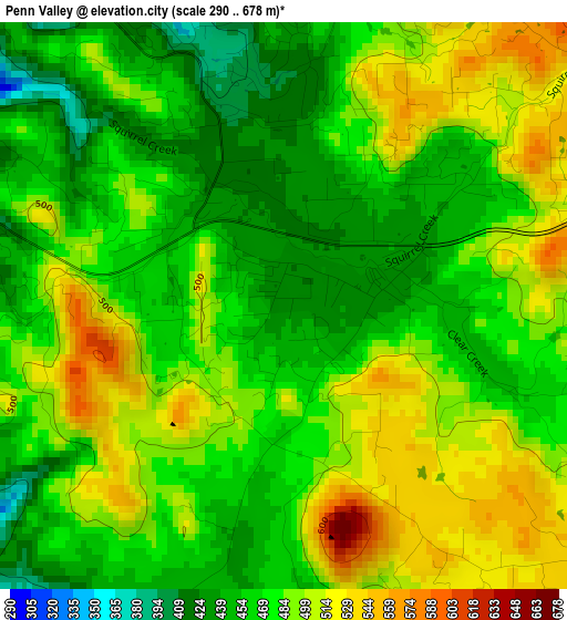 Penn Valley elevation map