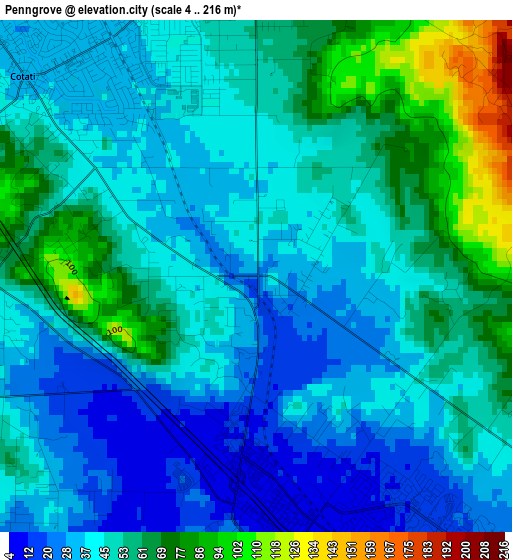 Penngrove elevation map