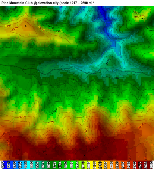 Pine Mountain Club elevation map