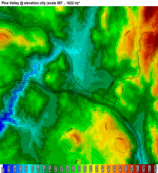 Pine Valley elevation map