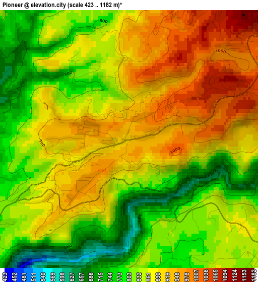 Pioneer elevation map