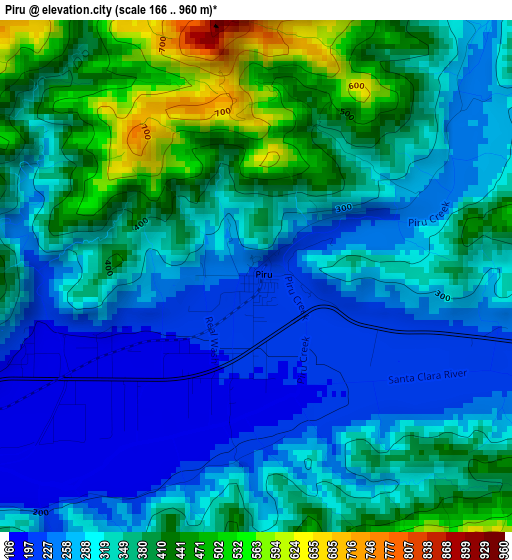 Piru elevation map