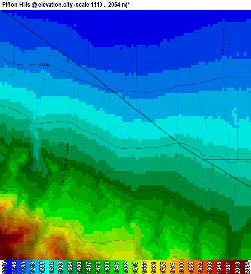 Piñon Hills elevation map