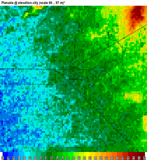 Planada elevation map