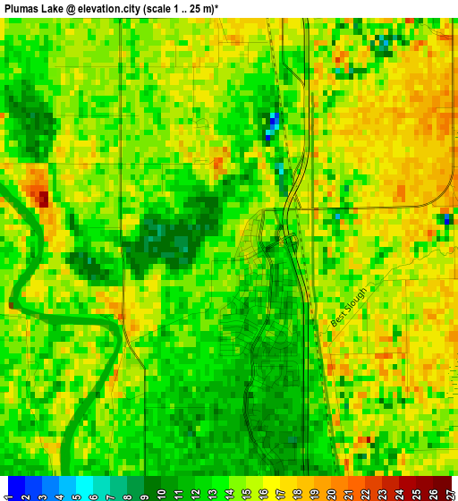 Plumas Lake elevation map