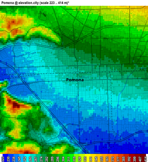 Pomona elevation map