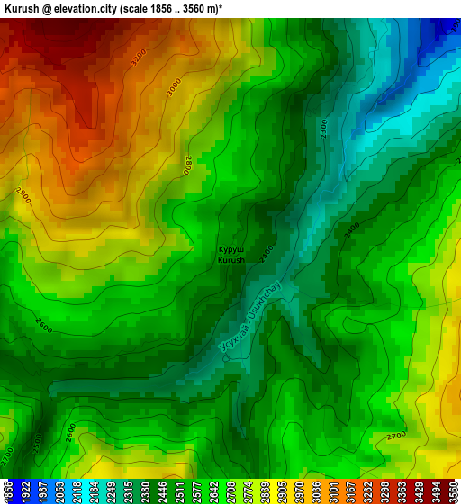 Kurush elevation map