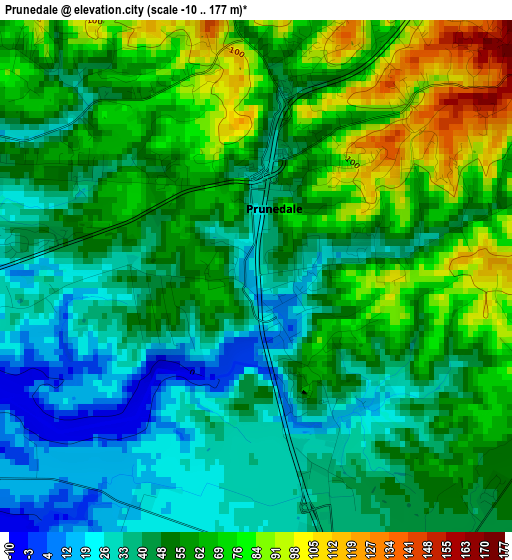 Prunedale elevation map