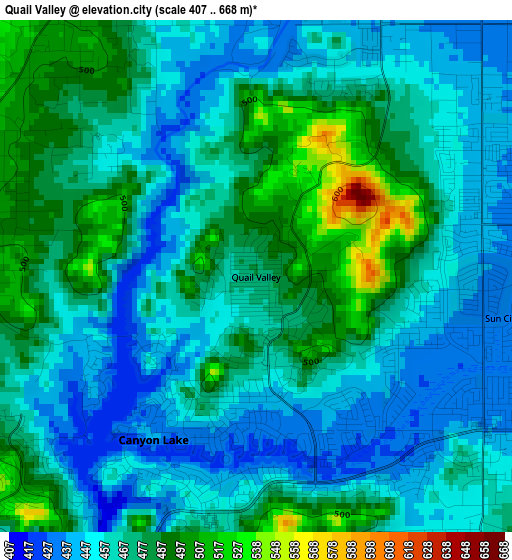 Quail Valley elevation map