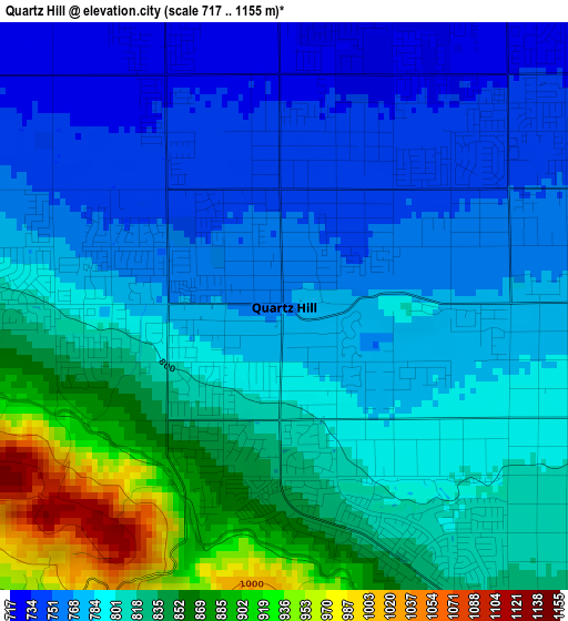 Quartz Hill elevation map