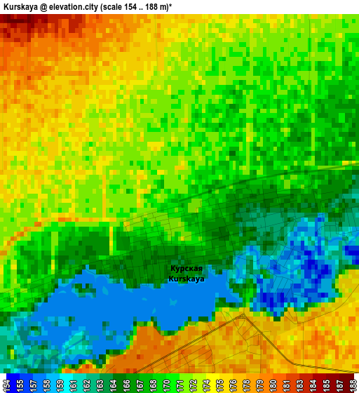 Kurskaya elevation map