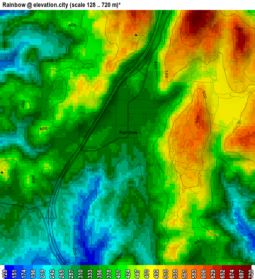 Rainbow elevation map