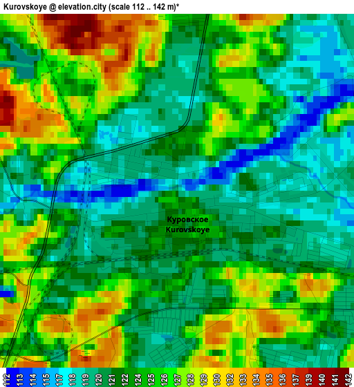 Kurovskoye elevation map