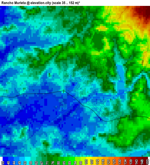 Rancho Murieta elevation map